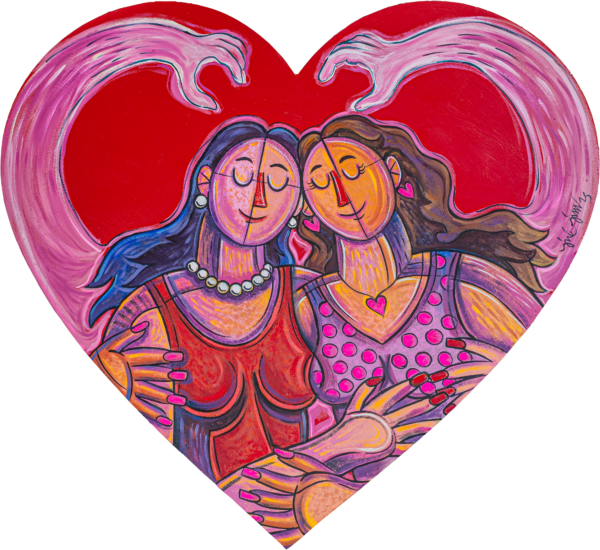 Corazón de madre e hija - Obra de José Jiménez