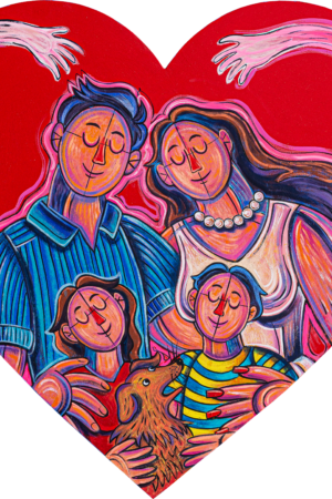 Corazón de familia. Obra del artista José Jiménez