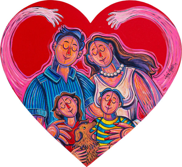 Corazón de familia. Obra del artista José Jiménez
