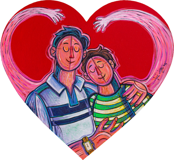 Padre e hijo. Obra de José Jiménez