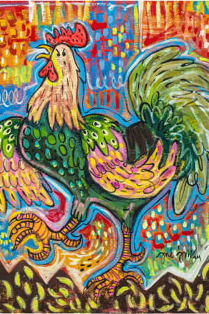 Pintura al óleo de Gallo