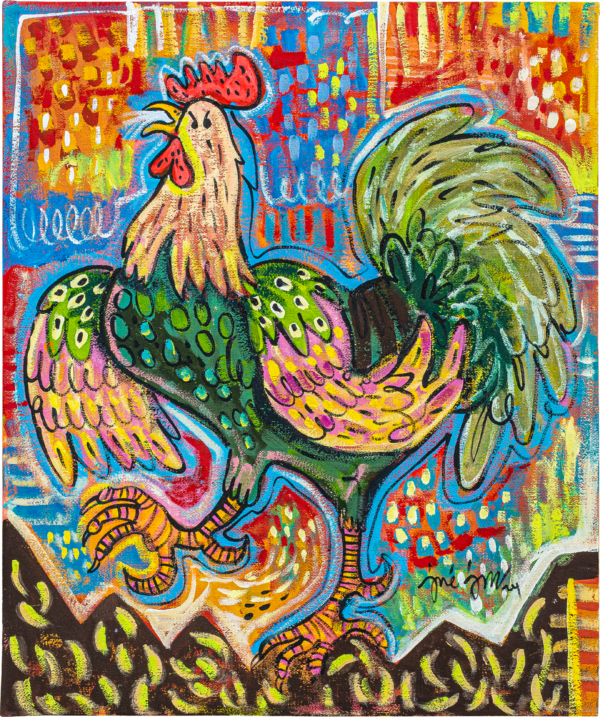 Pintura al óleo de Gallo