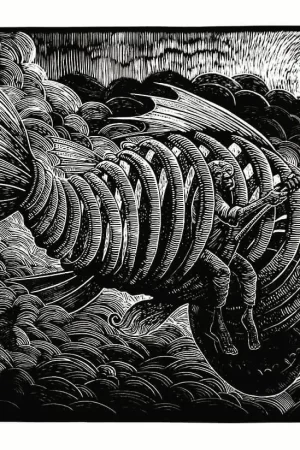 Grabado en linóelo del artista Dario Castillejos en NN Galería