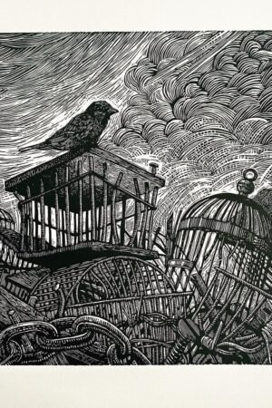Xilografía del artista Dario Castillejos en NN Galería